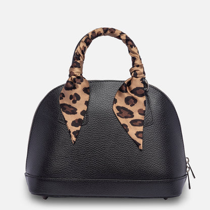 LEDA - nero con bandeau a stampa animalier