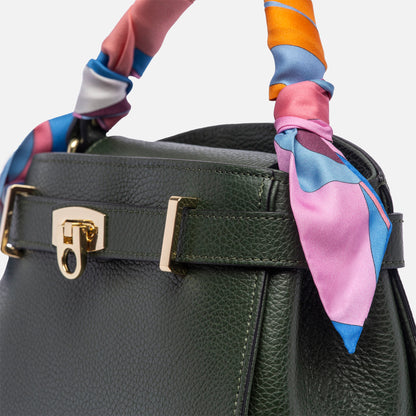 AGLAIA - verde bottiglia con bandeau a stampa geometrica